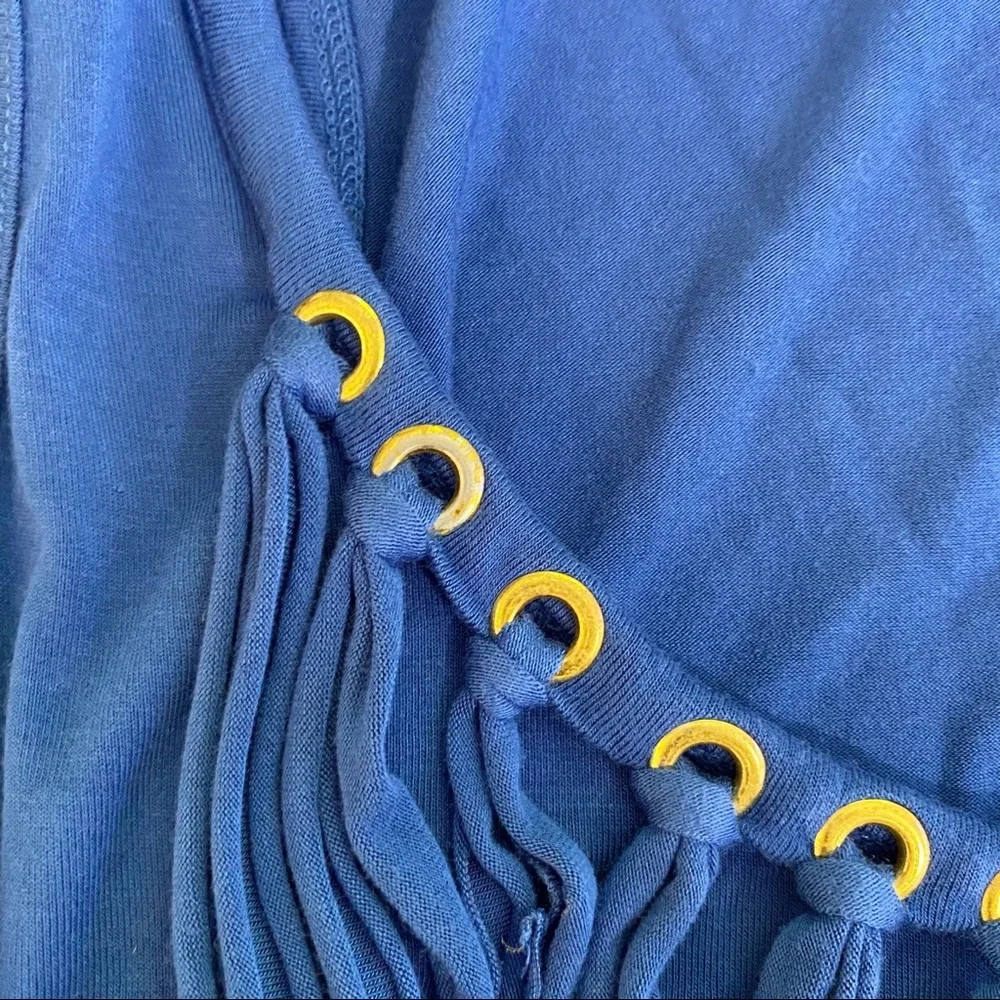 MICHAEL KORS Blue Tank Top with Fringe & Rivets, M - Picture 9 of 16